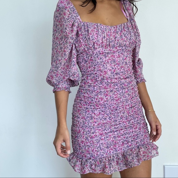 Zara printed draped short bodycon dress M - Picture 3 of 11